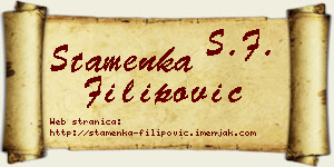 Stamenka Filipović vizit kartica